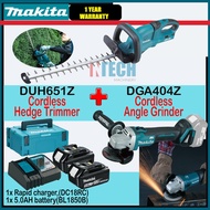 MAKITA COMBO DUH651Z CORDLESS HEDGE TRIMMER+DGA404Z CORDLESS ANGLE GRINDER 1x RAPID CHARGER