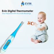 Evin Digital Thermometer with Flexible Tip | For Oral, Axillary & Rectal
