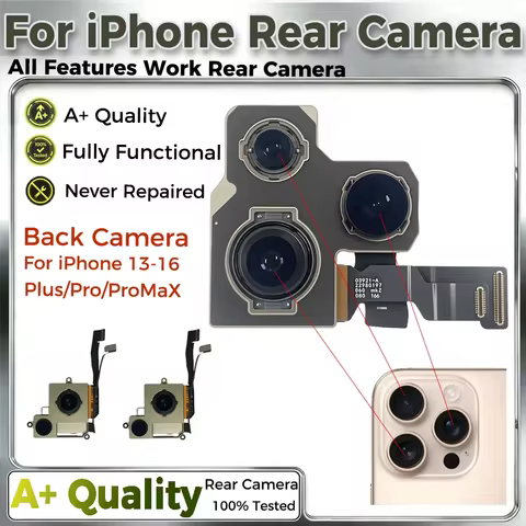 Features Work For iPhone 13MINI 14 15 16 Pro Max Back Camera Rear Main Camera For iPhone 13 PRO MAX 