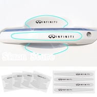 8PCS For Infiniti Q50 G37 QX56 QX50 Auto Decor Transparent Car Stickers Anti-scratch Decal