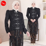 KM Aurelia Lace Kebaya Labuh Set with Batik Sarong (1 Set) [K3048]