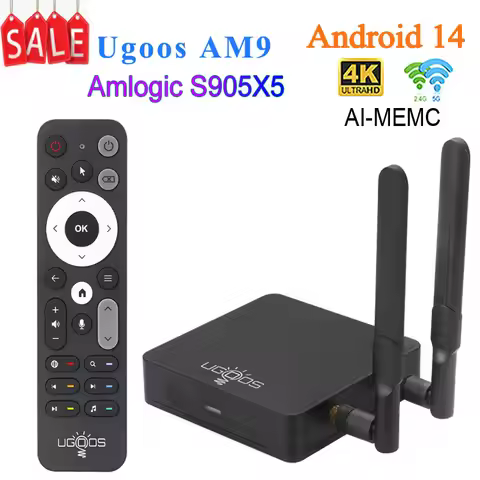 New TV Box Ugoos AM9 Android 14 Amlogic S905X5 4GB 64GB 4K HD WIFI BT5.2 Media Player Set Top Box