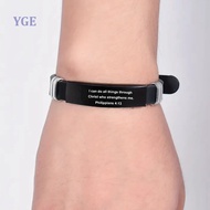 Bible Inspirational Quotes Simple Family Friendship Bracelet Stainless Steel Adjustable Silicone Spo