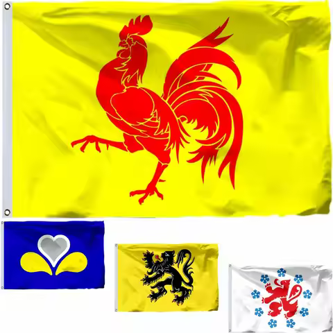 Belgium Wallonia Flag German Community In Belgium 3X5FT Flanders 90X150CM Brussels Capital Region Ba