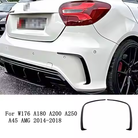 2 PCS 2013 To 2018 For Mercedes Benz W176 A200 A250 AMG Rear Bumper Lip Spoiler Side Canards Splitte