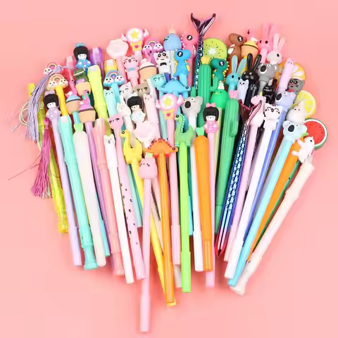 Wholesale Novel Kawaii Gel Pens Set Cute Creative Fancy Animation School Office Supplies Teacher Stu