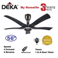 Deka Sv5 (56 ) Black Ceiling Fan  (NON RETURNABLE)