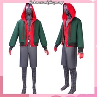 Premium Spider-man Miles Morales Cosplay Costume With Hoodie And Mask Superhero Enthusiasts For