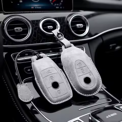 For Mercedes Benz A C E S G Class GLC CLE CLA W177 W205 W213 W222 X167 AMG Car Key Cover Leather Car