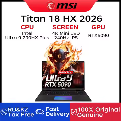 2026 MSI Titan 18 HX Gaming Laptop 18 Inch 4K Mini LED 240Hz IPS Screen Netbook Ultra 9-290HX 96GB 2