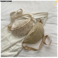 TRENDYZONE Waist Pack, Casual Straw Shoulder Bag,  Chest Bag Women Girls
