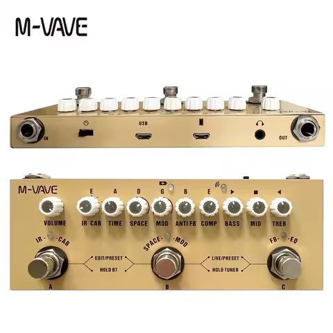 M-vave Cube BABY Rechargeable Multi Effects Pedal for Electric Acoustic Guitar Recording Audio Inter