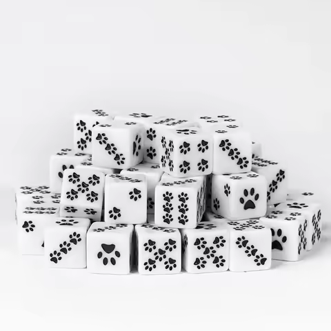 10 Pcs/lot Bear's Paw Pattern Puzzle Game 6 Sided Dice Game Accessory 15.8mm