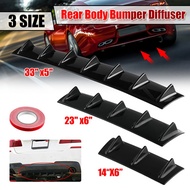 Gloss Black Universal Car Rear Bumper Diffuser Splitter Shark 3 5 7Fin Kit Rear Bumper Lip Spoiler F