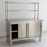 304 Thickened Stainless Steel Sliding Door Table Table Stand Kitchen Countertop Console Kitchen Locker Stainless Steel W