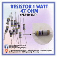 ( 10Pcs ) Resistor 1 Watt 47 Ohm 1Watt 47 Ohm R 1 Watt 47Ohm