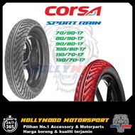 TAYAR CORSA SPORT RAIN TIUBLESS TYRE LC135 LAGENDA FZ150 Y15 Y16 RS150 RSX EX5 WAVE KRISS VARIO 160