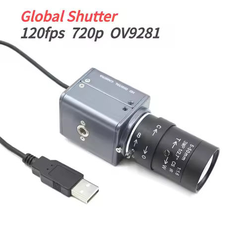 OV9281 Global Shutter ,120fps USB Camera 720p Monochrome,High Speed Mini Box Webcam,With 5-50mm 2.8-