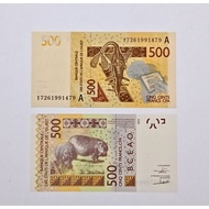 West African States 500 Francs CFA banknote 2000-2026 Years UNC Random Number & Prefix.