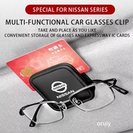 【Nissan】Car glasses clip leather IC card storage clip SENTRA LIVINA TIIDA MARC Almera Sentra n16 Serena Grand Livina Navara Teana Xtrail Sylphy Accessories