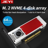 JEYI 4 NVMe PCIe M.2 SSDs อะแดปเตอร์ PCI Express 4.0X16การ์ดสนับสนุน4 X SSD M.2สำหรับ Mac & PC-สนับส