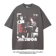 VEGA88 *haewon kpop* Oversized t-shirt | Oversized t-shirt | Oversize dark grey | Vintage tee