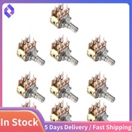 10PCS Top Adjustment Linear Dual Knurled Shaft Potentiometer 50K Ohm B50K