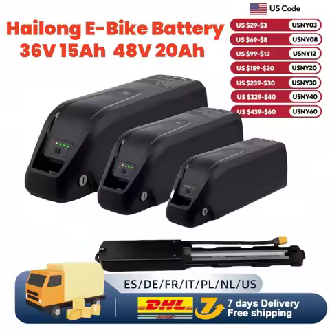 36V 48V 52V Hailong Ebike Battery with Charger Full Capacity 10Ah 15Ah 20Ah Powerful 18650 Lithium B