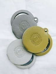 Mercury 真皮隨身化妝鏡 化妝鏡 口紅鏡 補妝鏡 客製烙印英文字母