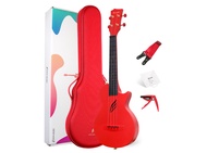 Enya Nova Carbon Fibre Composite Concert Ukulele (Red) with matching gigbag strap capo strings