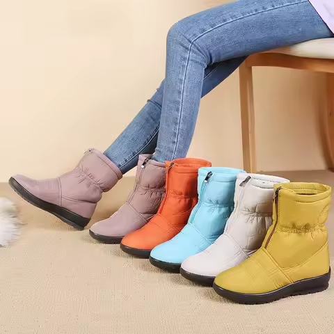 Colorful Modern Fashion Winter Shoes Women Snow Boots Flat Non-slip Waterproof Women Ankle Boots War