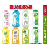 [2 Bottle's]DETTOL Body Wash 250ml/Dettol Shower Gel/Sabun Mandi(Original/Skincare/Cool/Lasting Fresh/Aloe Vera/Energize
