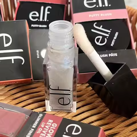 Popular Brand Elf Pearlescent Glitter Lip Oil Persistent Moisturize Create Naturally Liquid Blusher 