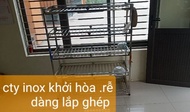 kệ để soong nồi. bát đĩa lắp ghép inox dày (5 tầng) kt d104 x c130 x s40 cm