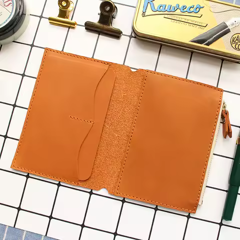 Fromthenon Litchi Grain Leather Travelers Notebook Card Bag Storage Bag For Midori Traveler's Notebo