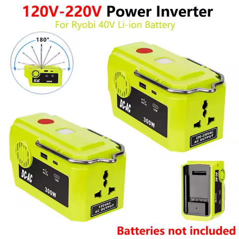 For Ryobi 40V Li-ion Battery 300W Portable Power Inverter Adapter Inverter 120V-220V with AC Outlet 