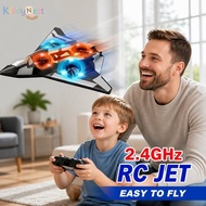 Remote Control Airplane 24ghz Rc Fighter Jet Gyro Stabilized Led Light 360 Spin Durable Toy
