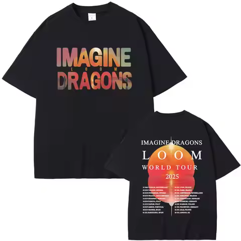 Rock Band Imagine Dragons Loom World Tour 2025 T Shirts Men Women Gothic Vintage Oversized T-shirt U