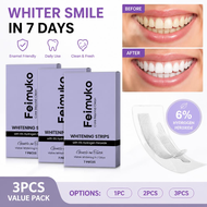 Teeth Brightening Strips with Hydrogen Peroxide, Stain Defense & Mint Fresh - 7 PIECES Jalur Pemutih
