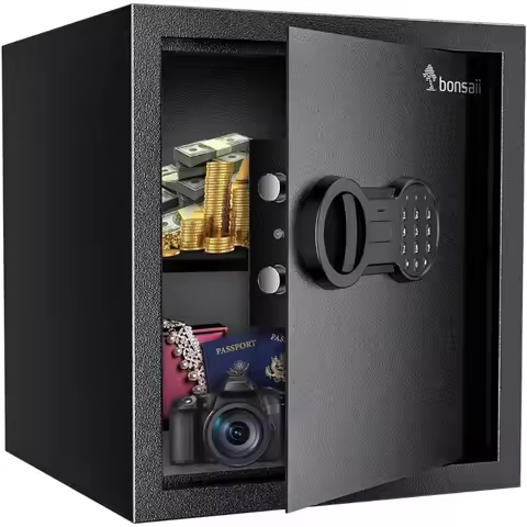 Steel Safe Box Document Safe with Digital Keypad Lock 1.2 Cubic Feet Security Electronic Lock with R