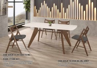 [READY STOCK IN LOCAL MY AS OF JUNE 2022] 1+4 Seater Solid Wood White Dining Set Kayu High Quality W