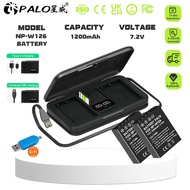 PALO NP-W126 Battery(46*35*15)MM 7.2V 1200mAh for Fujifilm X100V X100F XA3 +2-Slot LCD Charger Set
