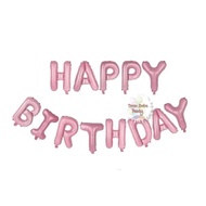 Happy Birthday Letter Foil Balloon Set Light Pink Happy Birthday/ Set