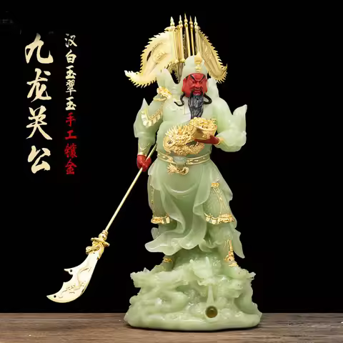 Southeast Asia HOME Shop Company high grade statue GOOD LUCK God of wealth 9 dragons GUAN GONG Mammo