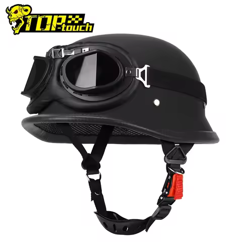 Motorcycle Half Helmet German Leather Vintage Helmet Casco Moto Motorcycle Open Face Helmet Biker Pi
