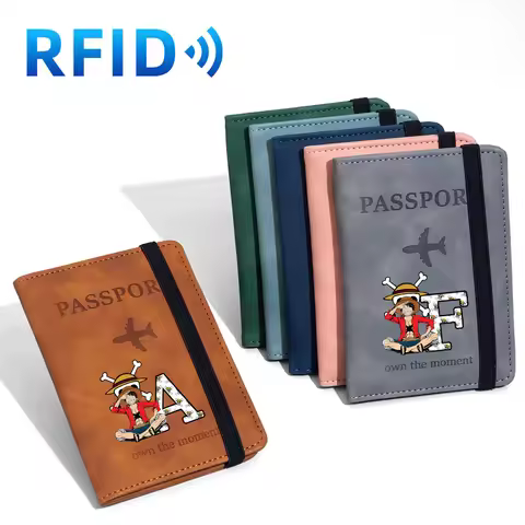 One Piece Luffy Passport Holder for Travel Essentials Passport Wallet Cover Case Travel Accessories,