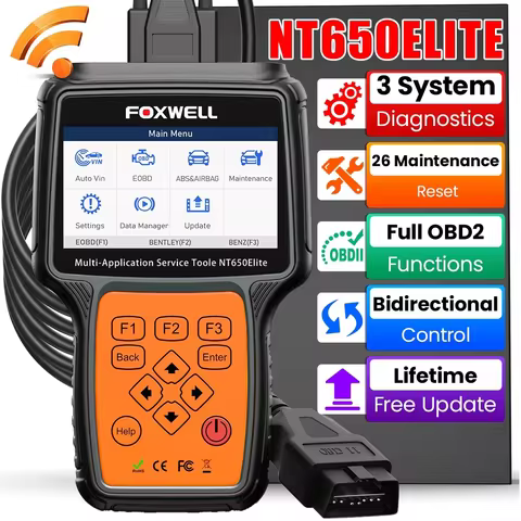 OBD2 Car Automotive Scanner Tool FOXWELL NT650 Elite OBD2 Scanner Bidirectional Control 26 Reset Lif