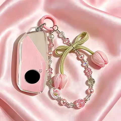 Pink Fresh Flowers for BMW X1 U11 X7 G07 XM G09 I7 7 Series G70 LCI IX I20 U06 G81 M3 Remote Car Key