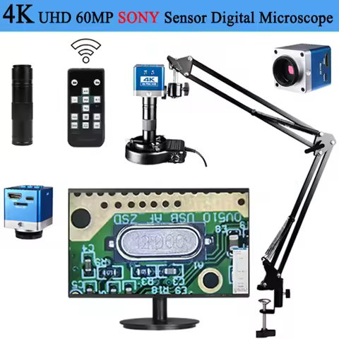 YIZHAN 60MP 4K UHD Electronics Microscope For Soldering SONY Chip C-Mount Digital Microscope Camera 