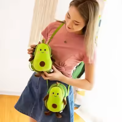 Avocado Plush Kawaii Toys Cartoon Soft Stuffed Fruits Creative New Female Mulit Style Shoulder Bag f